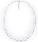 70S Beaded Necklace White