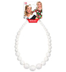 70S Beaded Necklace White