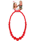 70S Beaded Necklace Red