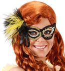 Tiger Eyemasks With Gem, Sequin Rose & Feathers