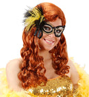 Tiger Eyemasks With Gem, Sequin Rose & Feathers