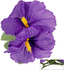 2 Purple Hibiscus Flowers Hair Clip