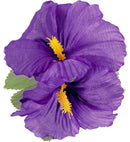 2 Purple Hibiscus Flowers Hair Clip