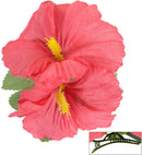 2 Pink Hibiscus Flowers Hair Clip