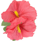 2 Pink Hibiscus Flowers Hair Clip