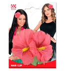 2 Pink Hibiscus Flowers Hair Clip