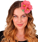 2 Pink Hibiscus Flowers Hair Clip