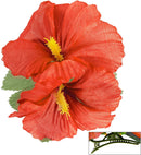 2 Red Hibiscus Flowers Hair Clip