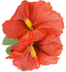 2 Red Hibiscus Flowers Hair Clip