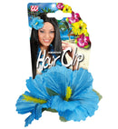 2 Light Blue Hibiscus Flowers Hair Clip