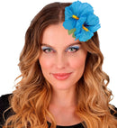2 Light Blue Hibiscus Flowers Hair Clip