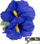 2 Blue Hibiscus Flowers Hair Clip