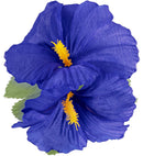 2 Blue Hibiscus Flowers Hair Clip