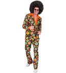 The 60S Fashion - Colorful Flowers  Jacket, Pants 