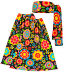 The 60S Fashion - Colorful Flowers  Headband & Leg Warmers 