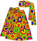 The 70S Groovy Style - Yellow Circles  Headband & Leg Warmers 