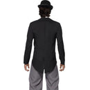 1920s Star Costume Charlie Chaplin Black Grey Trousers Jacket Mock Waistcoat Tie 3