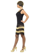 20s Fringed Flapper Costume Black Beaded Lace Front Dress 2