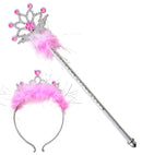 Jewelled Tiara & Wand With Marabou