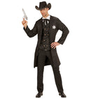 Sheriff  Long Coat, Vest, Fake Shirt, String Tie 