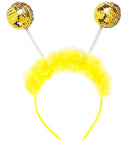 Gold Sequin Head Bopper With Marabou