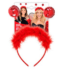 Red Sequin Head Bopper With Marabou