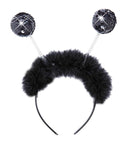 Black Sequin Head Bopper With Marabou