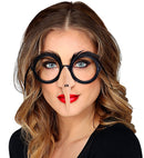 Glasses With Witch Nose & Black Feather Eyebrows