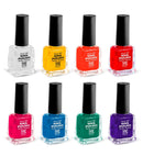 Display Box Of  Water Based Peel Off Nail Polishes 8 Ml - 8 Colors Ass.: 3 Red, 3 White, 2 Orange, 2 Yellow, 2 Green, 2 Blue, 2 Violet, 2 Pink