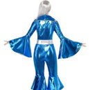 1970s Dancing Dream ABBA Costume Adult Blue Jumpsuit 3