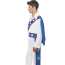 1970s Evel Knievel Daredevil Costume Adult White Blue Jumpsuit 5