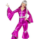 1970s Dancing Dream Costume Adult Pink Jumpsuit