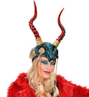 Mask Shaman Bull Skull With Horns And Feathers