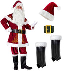 Santa Claus  Coat With Capelet, Hat, Pants, Belt, Boot Covers 
