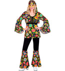 The 60S Fashion - Colorful Flowers  Shirt, Pants, Headband 