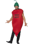 Chilli Pepper Costume Adult Red Tabard and Hat 1