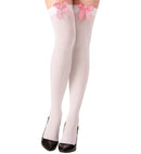 White Thigh Highs With Pink Vichy Bows 70 Den