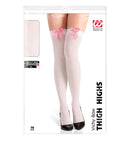 White Thigh Highs With Pink Vichy Bows 70 Den