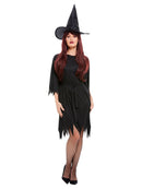 Spooky Witch Costume Adult Black Dress Hat Belt 5