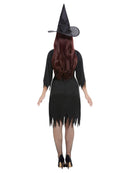 Spooky Witch Costume Adult Black Dress Hat Belt 4