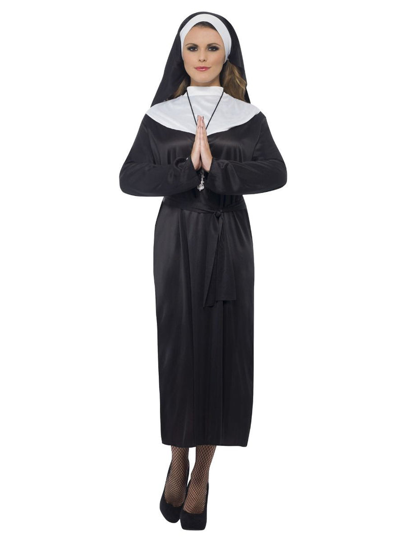 Nun Costume Adult Black White with Head Scarf 4 sm-20423S MAD Fancy Dress