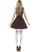 Tavern Girl Costume Oktoberfest Short Brown Dress with Apron and Pink Blouse 3