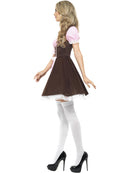 Tavern Girl Costume Oktoberfest Short Brown Dress with Apron and Pink Blouse 2