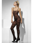 Sheer Black Criss-Cross Pattern Adult Bodystocking 4