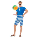 20s Bathing Suit Costume Adult Blue White 4