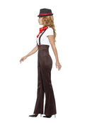 Glam Gangster Costume Black and Red Trousers White Top Mock Braces Neck Tie and Hat 3