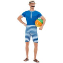 20s Bathing Suit Costume Adult Blue White 1 sm-50726L MAD Fancy Dress