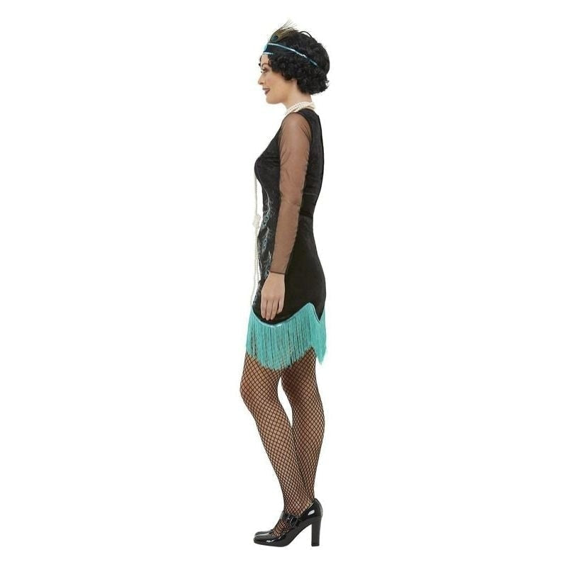 20s Peacock Flapper Costume Adult Green Black_3 sm-47780S