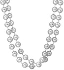 Set Of 2 Silver Beaded Necklaces40 Cm 