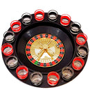 “Drinking Game Roulette Set”  Roulette Wheel, 16 Shot Glasses, 2 Steel Balls 